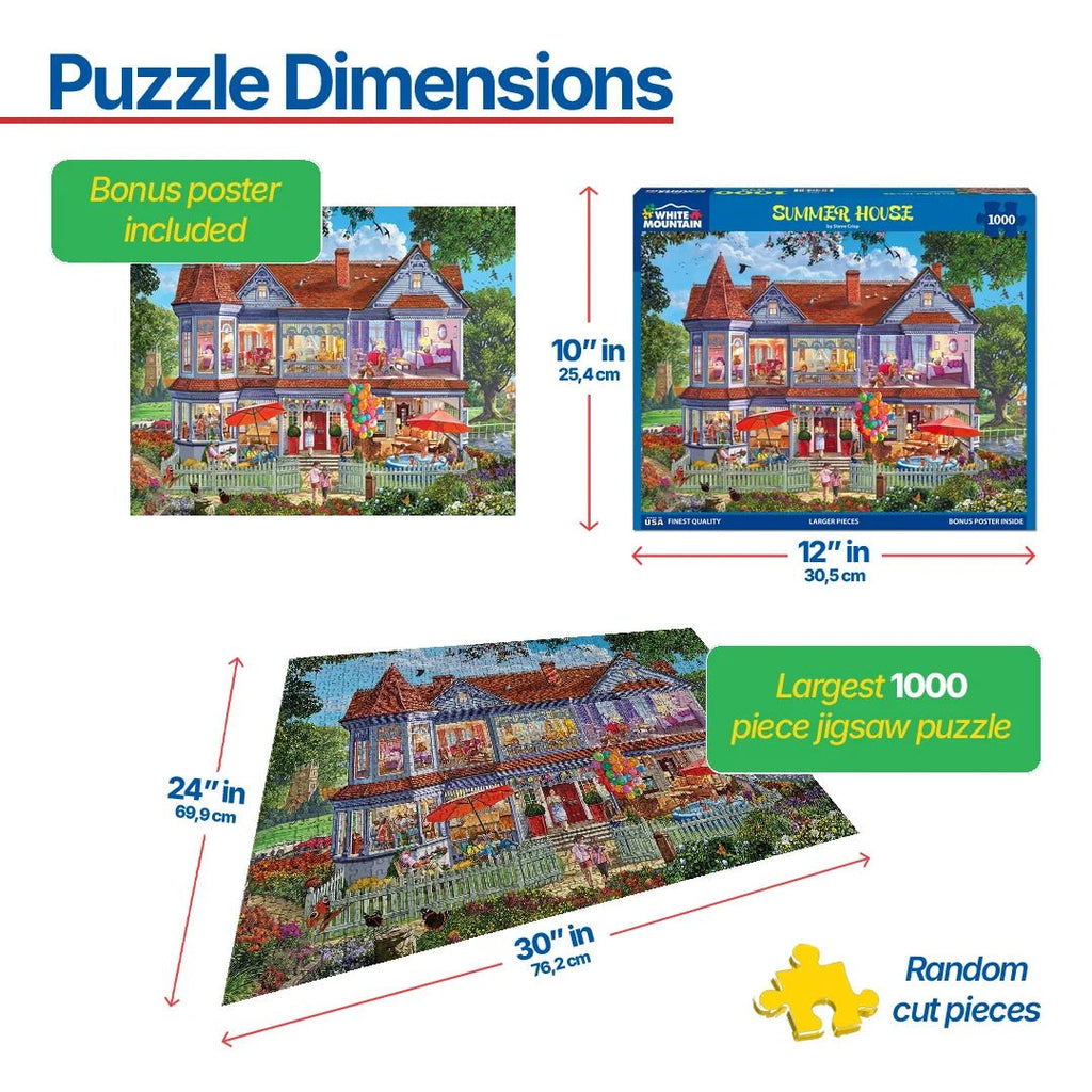 1000 Piece Jigsaw Puzzle - Summer House – White Mountain Puzzles