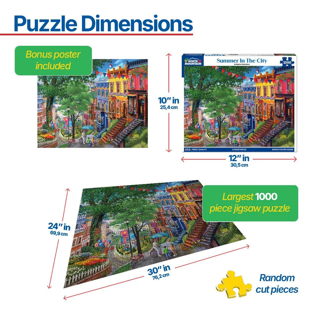 1000 Piece Jigsaw Puzzle - Summer In The City (2037pz) – White Mountain ...