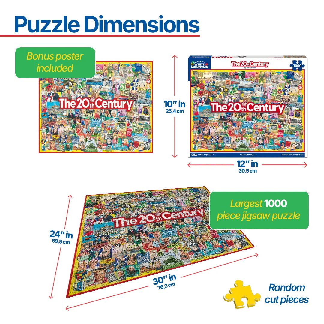 1000 Piece Jigsaw Puzzle - The 20th Century – White Mountain Puzzles