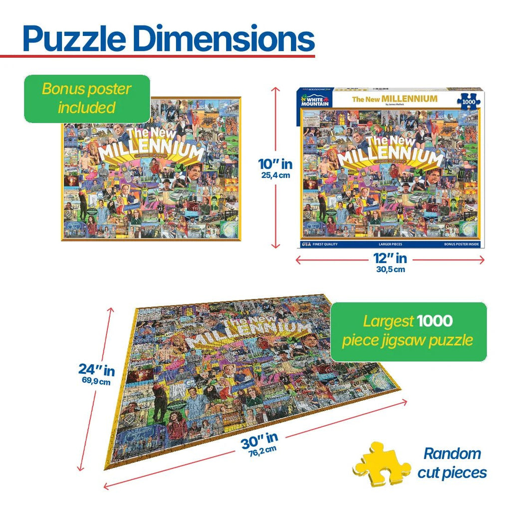 1000 Piece Jigsaw Puzzle - The New Millennium – White Mountain Puzzles