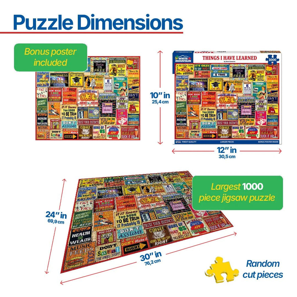 1000 Piece Jigsaw Puzzle - Things I Have Learned (2062pz) – White