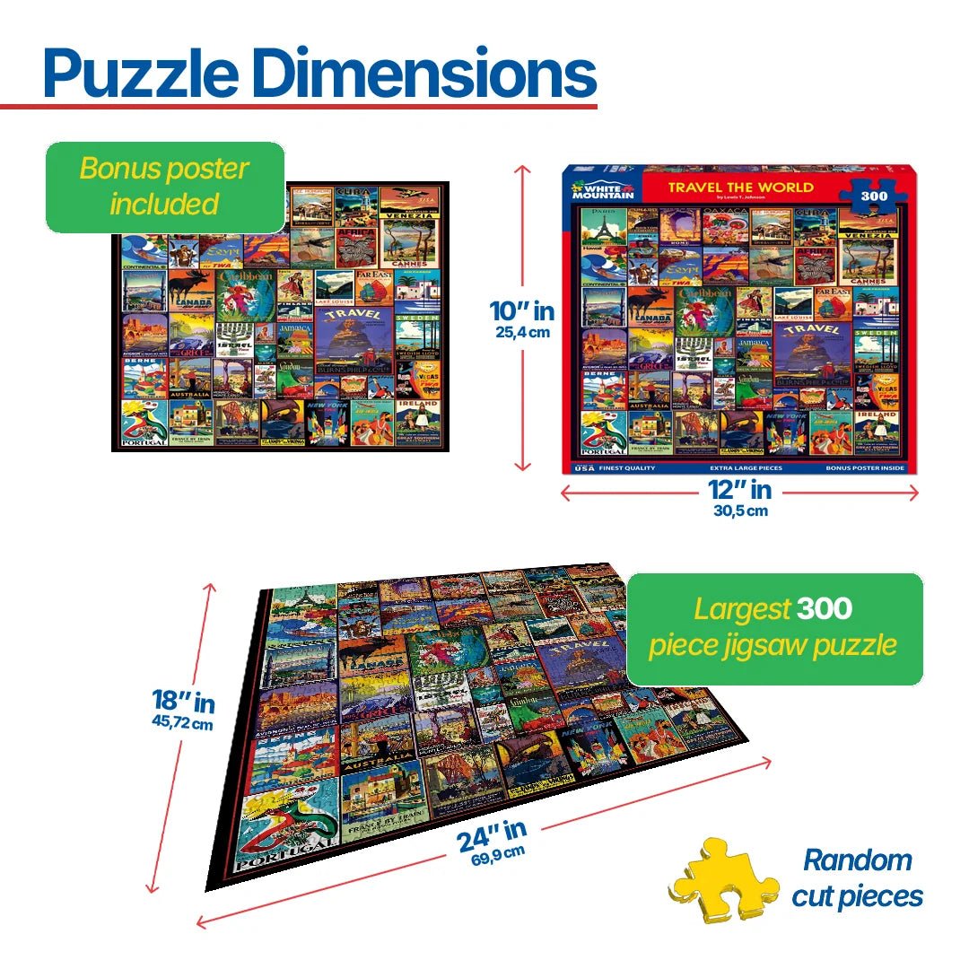300 Piece Jigsaw Puzzle - Travel The World (2046pz) – White