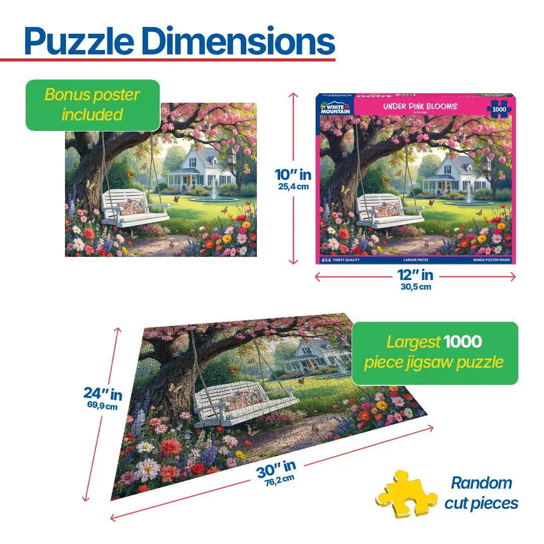 1000 Piece Jigsaw Puzzle - Under Pink Blooms (2167pz) – White