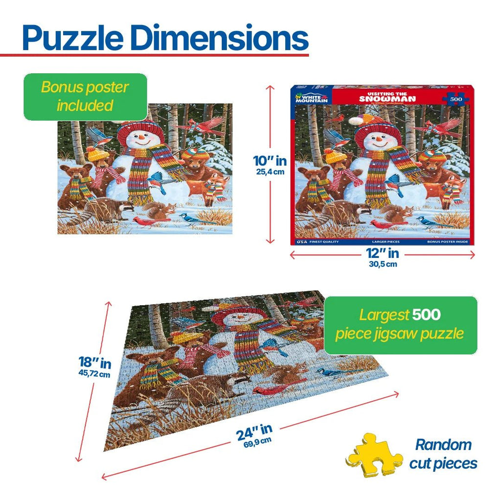 Visiting the Snowman - 500 Piece Jigsaw Puzzle – White Mountain