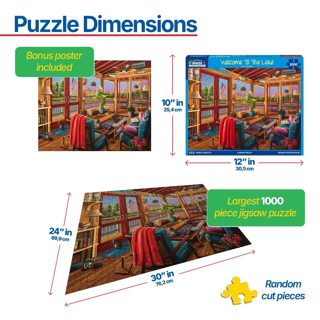 1000 Piece Jigsaw Puzzle - Welcome To The Lake – White Mountain