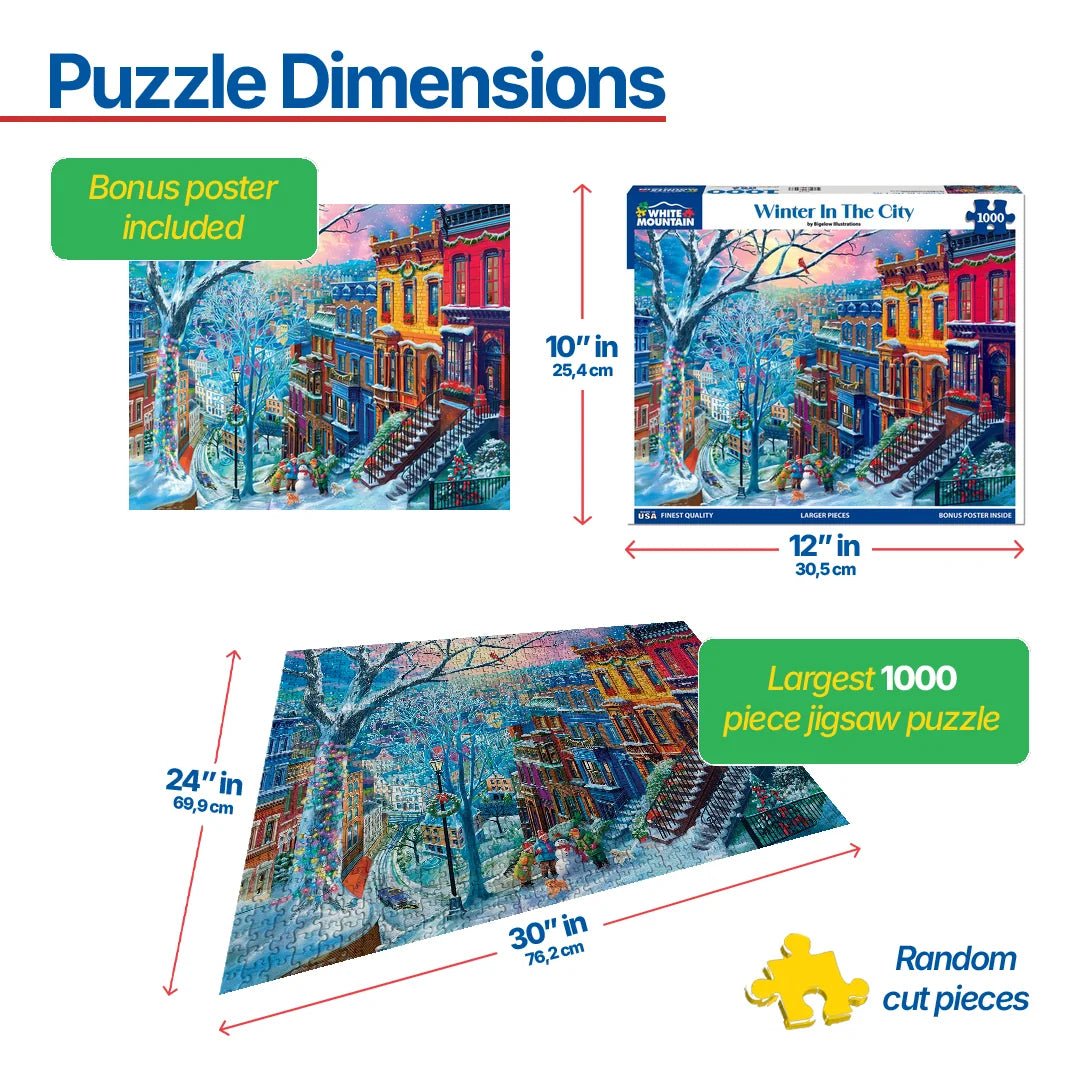 1000 Piece Jigsaw Puzzle - Winter In The City (2025pz) – White