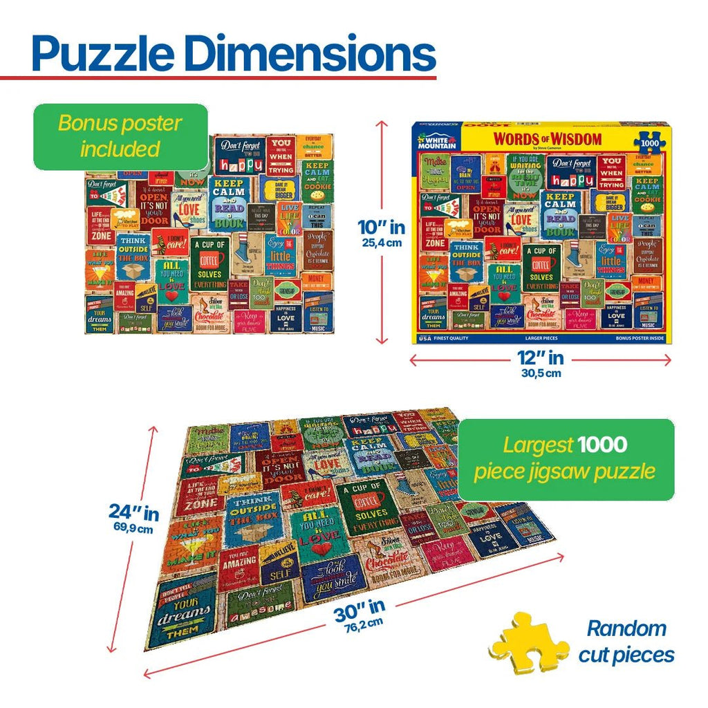 1000 Piece Jigsaw Puzzle - Words Of Wisdom – White Mountain Puzzles