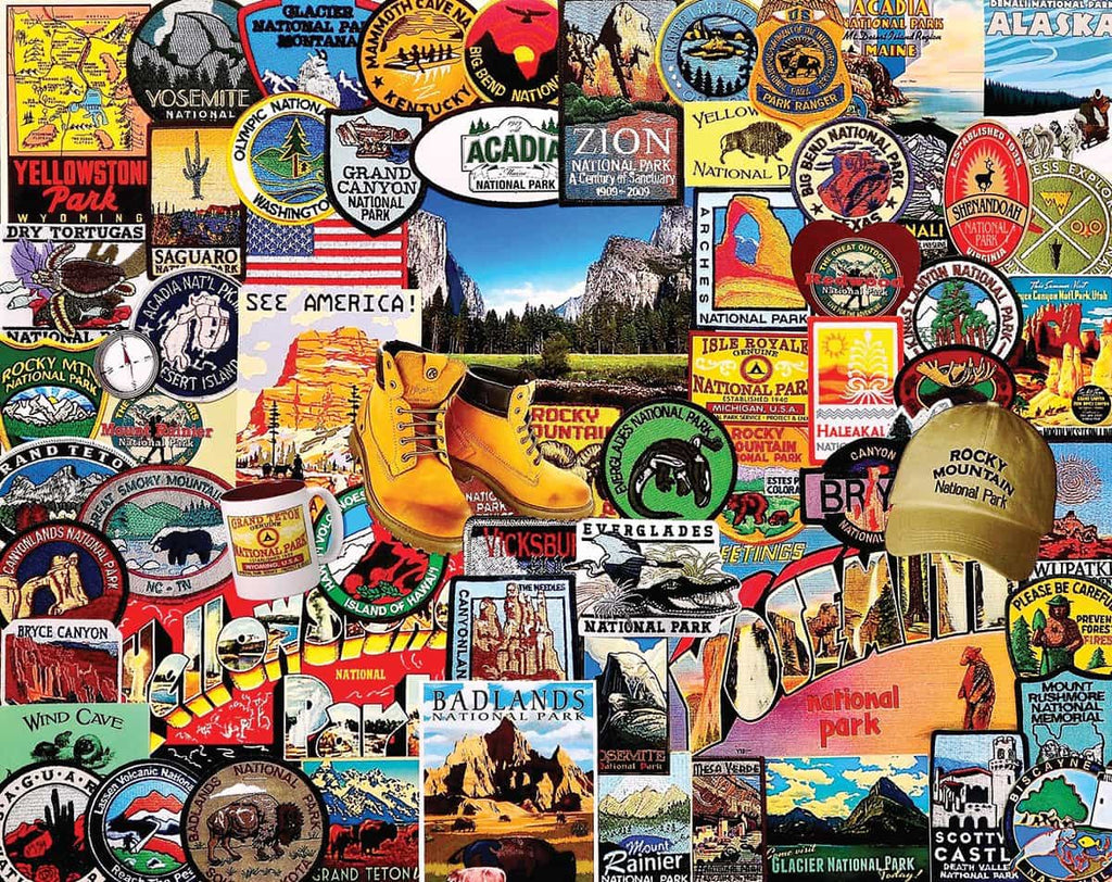National Park Badges (1057pz) - 1000 Piece Jigsaw Puzzle