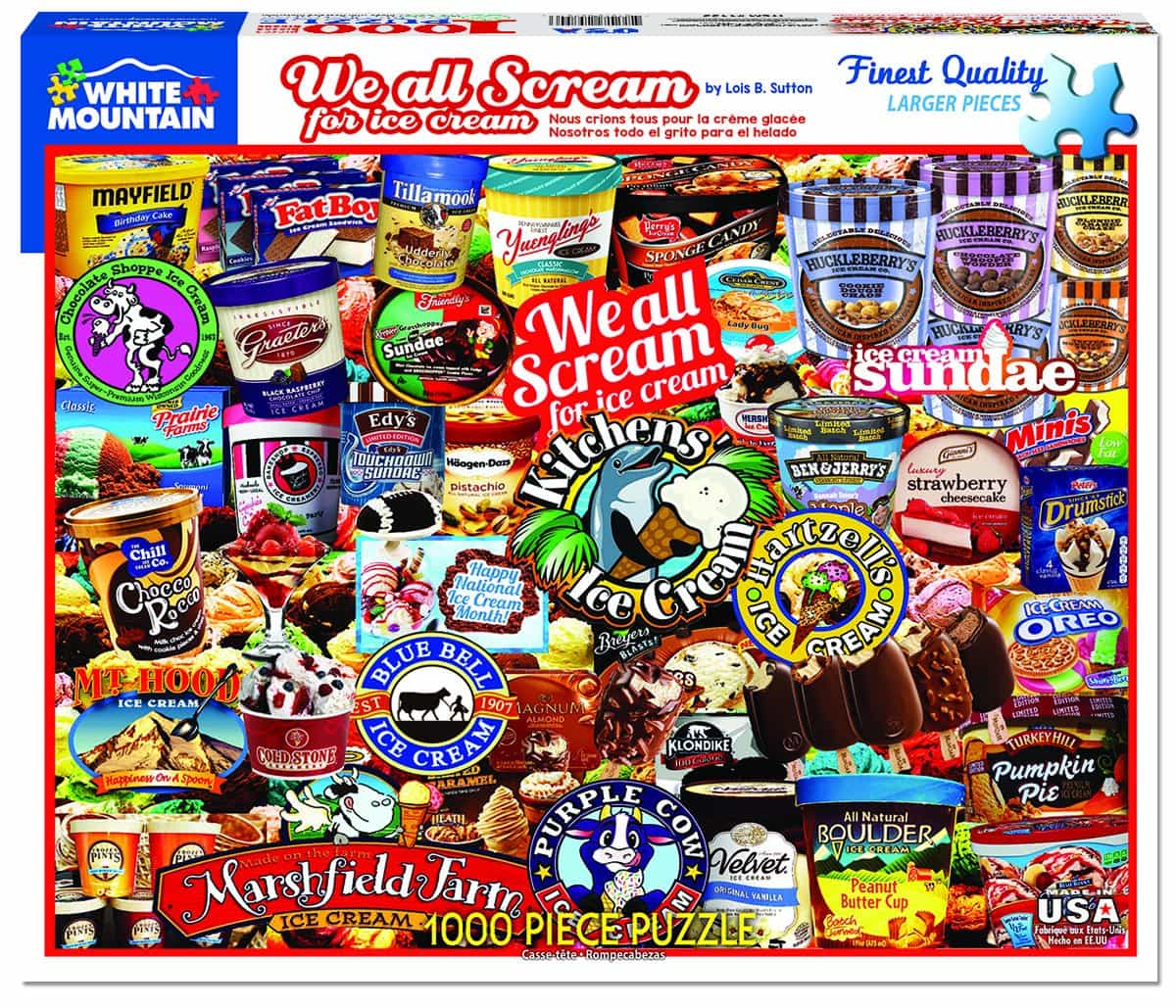 1000 Piece Jigsaw Puzzle - We All Scream For Ice Cream – White