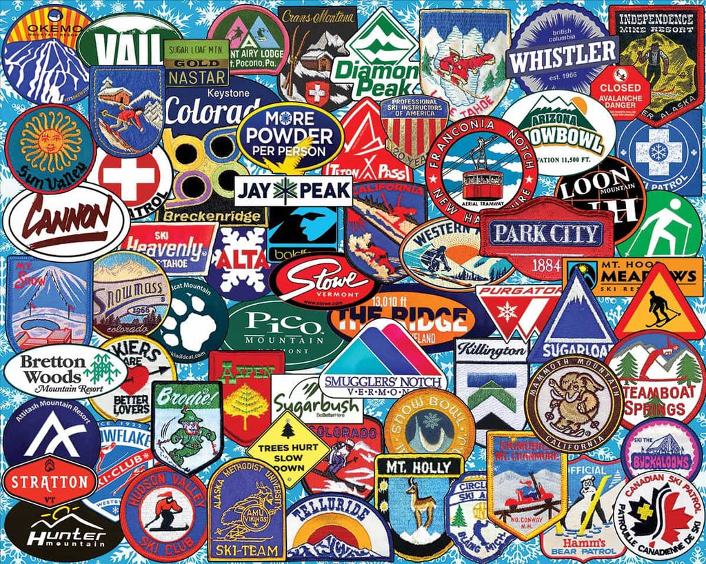 Ski Badges (1191pz) - 1000 Piece Jigsaw Puzzle