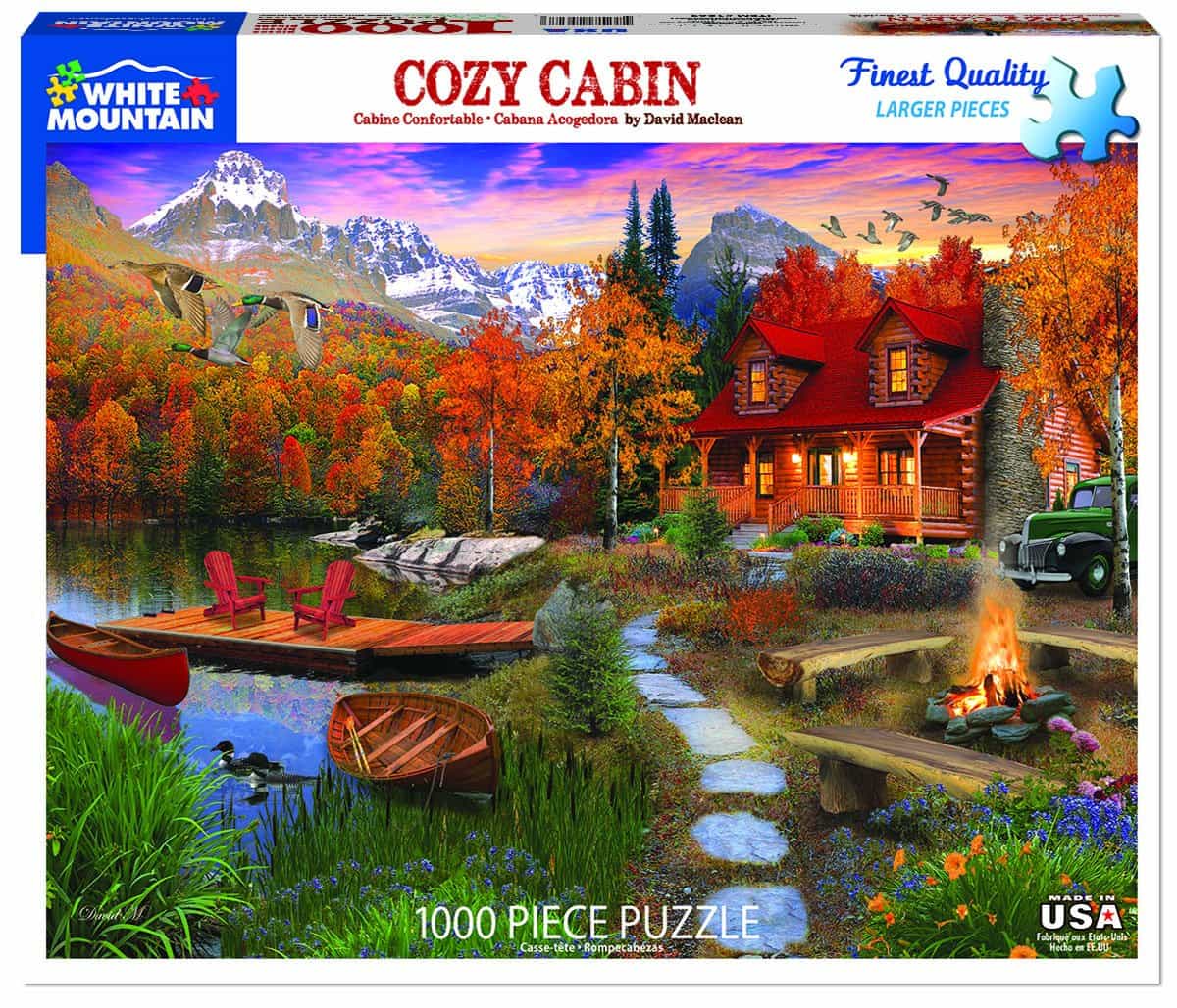 1000 Piece Jigsaw Puzzle - Cozy Cabin – White Mountain Puzzles