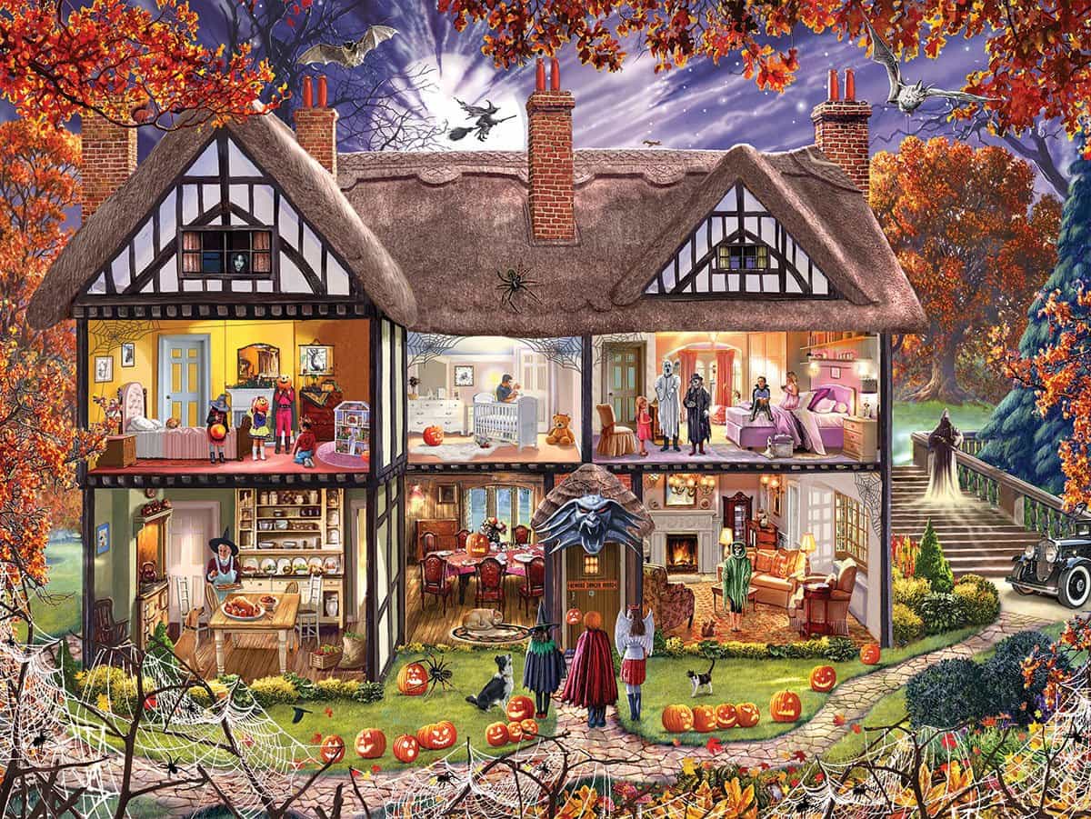 Bits And Pieces - 300 Piece Jigsaw Puzzle For Adults - The Town Toy Store - 300 Pc Christmas Tree Holiday Winter Jigsaw By Artist Ruane Manning