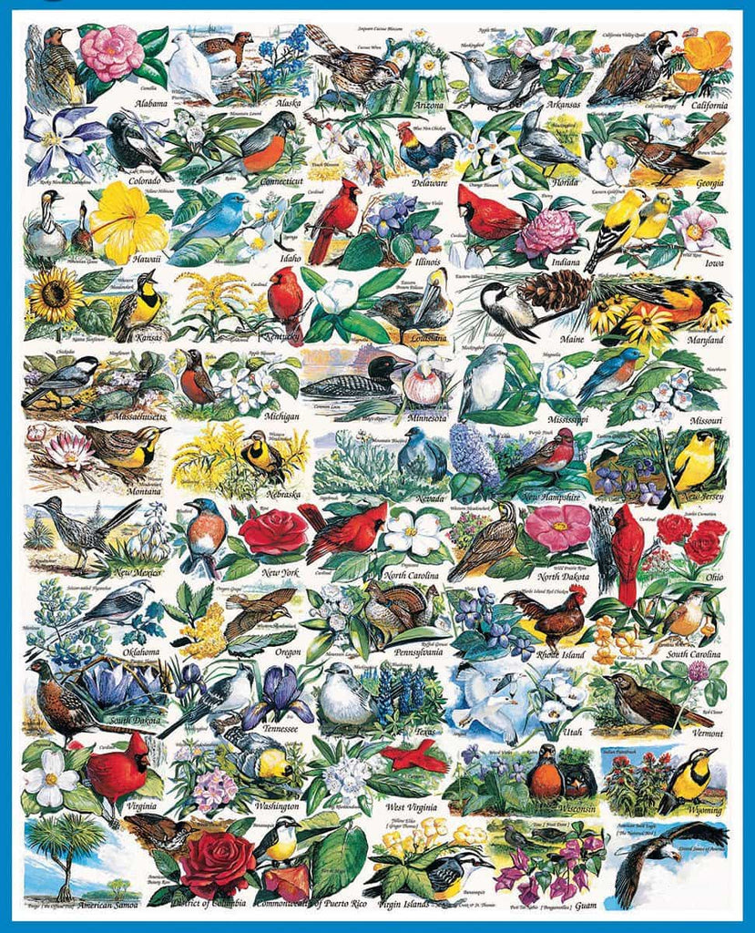 State Birds & Flowers (140pz)- 1000 Piece Jigsaw Puzzle
