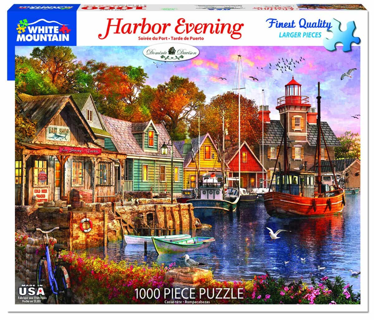 1000 Piece Jigsaw Puzzle - Harbor Evening – White Mountain Puzzles
