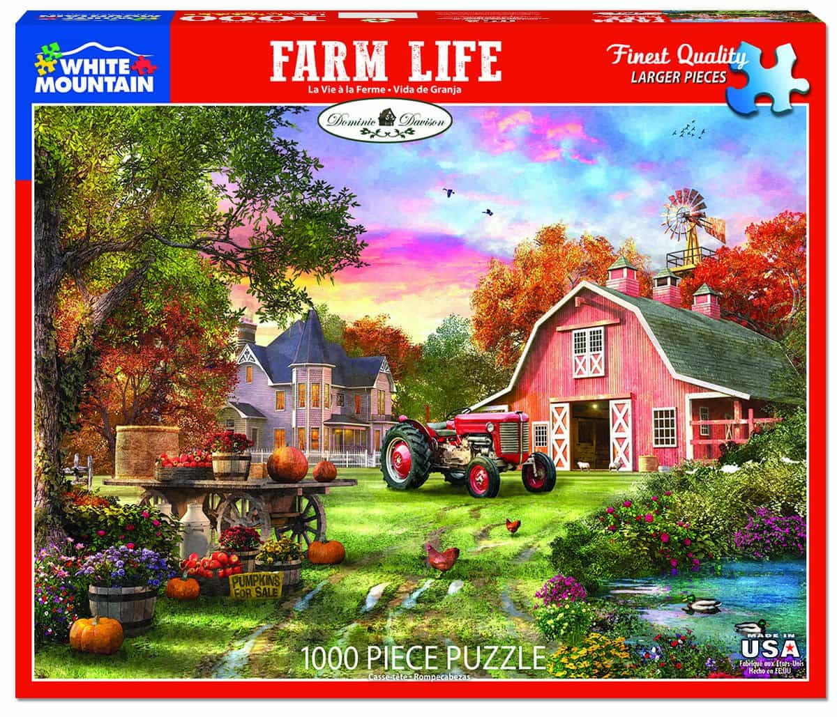 1000 Piece Jigsaw Puzzle - Farm Life – White Mountain Puzzles