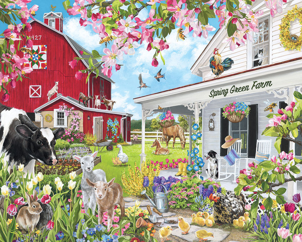 Spring Green Farm (1741pz) - 1000 Piece Jigsaw Puzzle