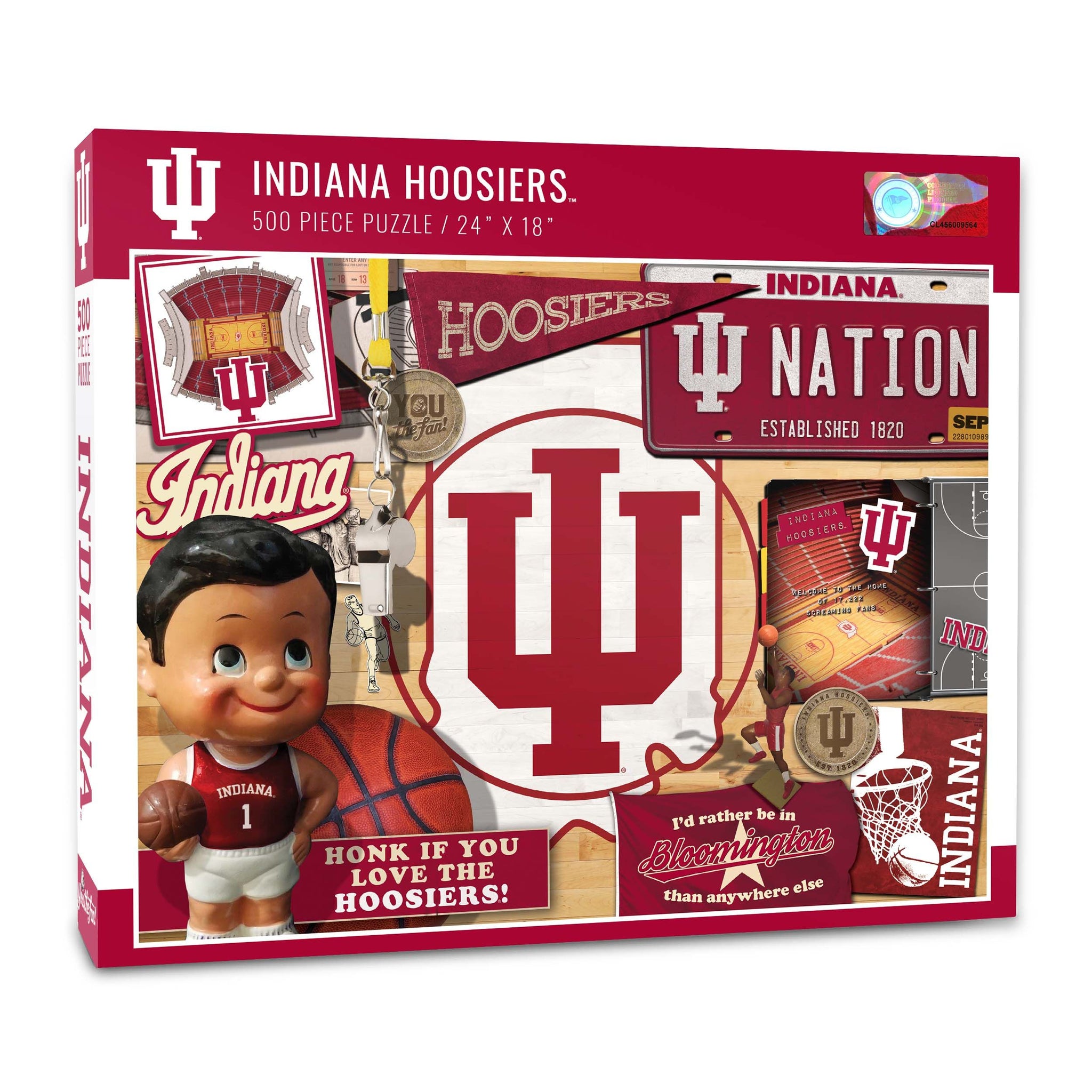 NCAA Indiana Hoosiers 4x4 Inch Team Color Decal - Officially Licensed, Removable & Reusable